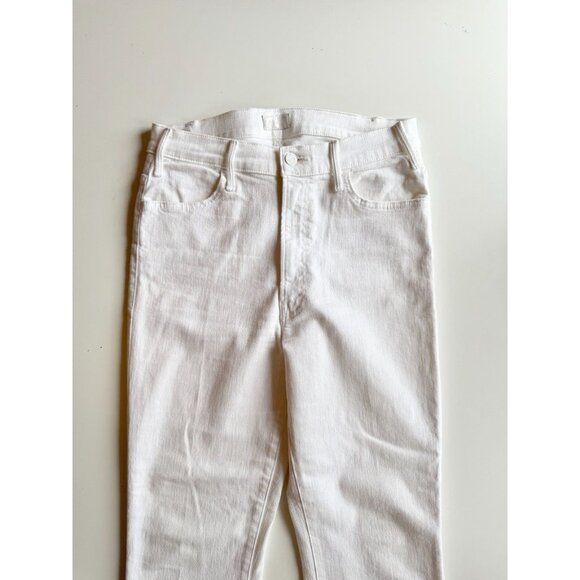 MOTHER The Hustler Ankle Fray Fairest of Them All White Flare Jeans, Size 30 - Picture 6 of 16